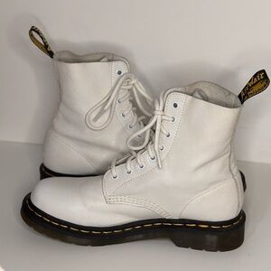 Dr. Martens White Leather Combat Boots
